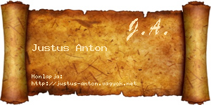 Justus Anton névjegykártya